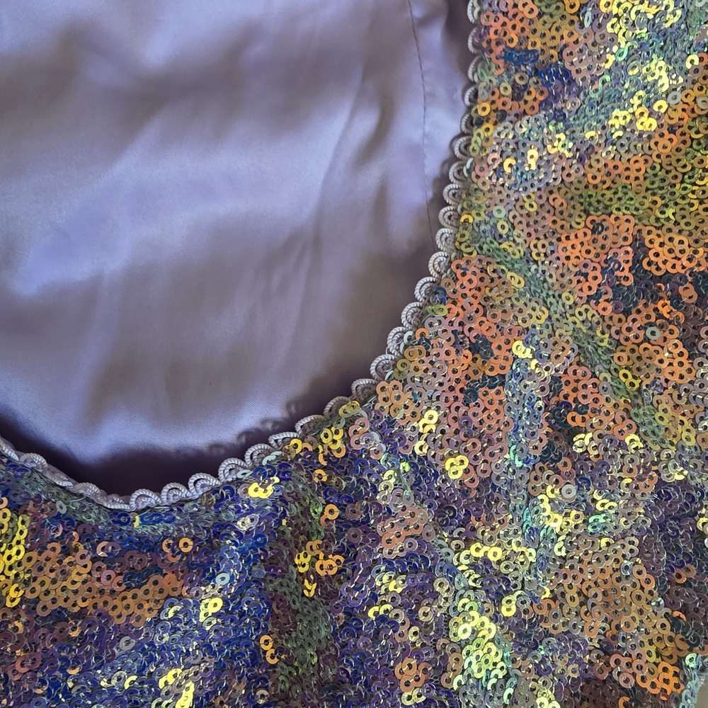 For Love & Lemons Iridescent Sequin Bodysuit in Lavender - Picture 6 of 8